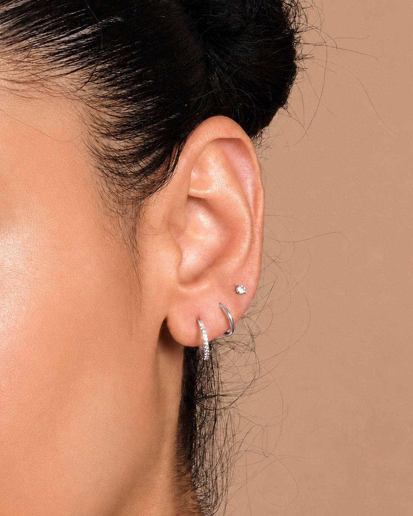 Titanium Everyday Earring Set In Silver
