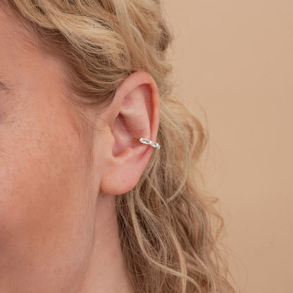 Baguette Ear Cuff In Silver