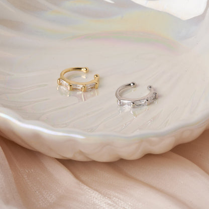 Baguette Ear Cuff In Silver