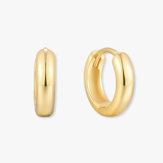 Bold Dainty Huggie Hoops In Gold
