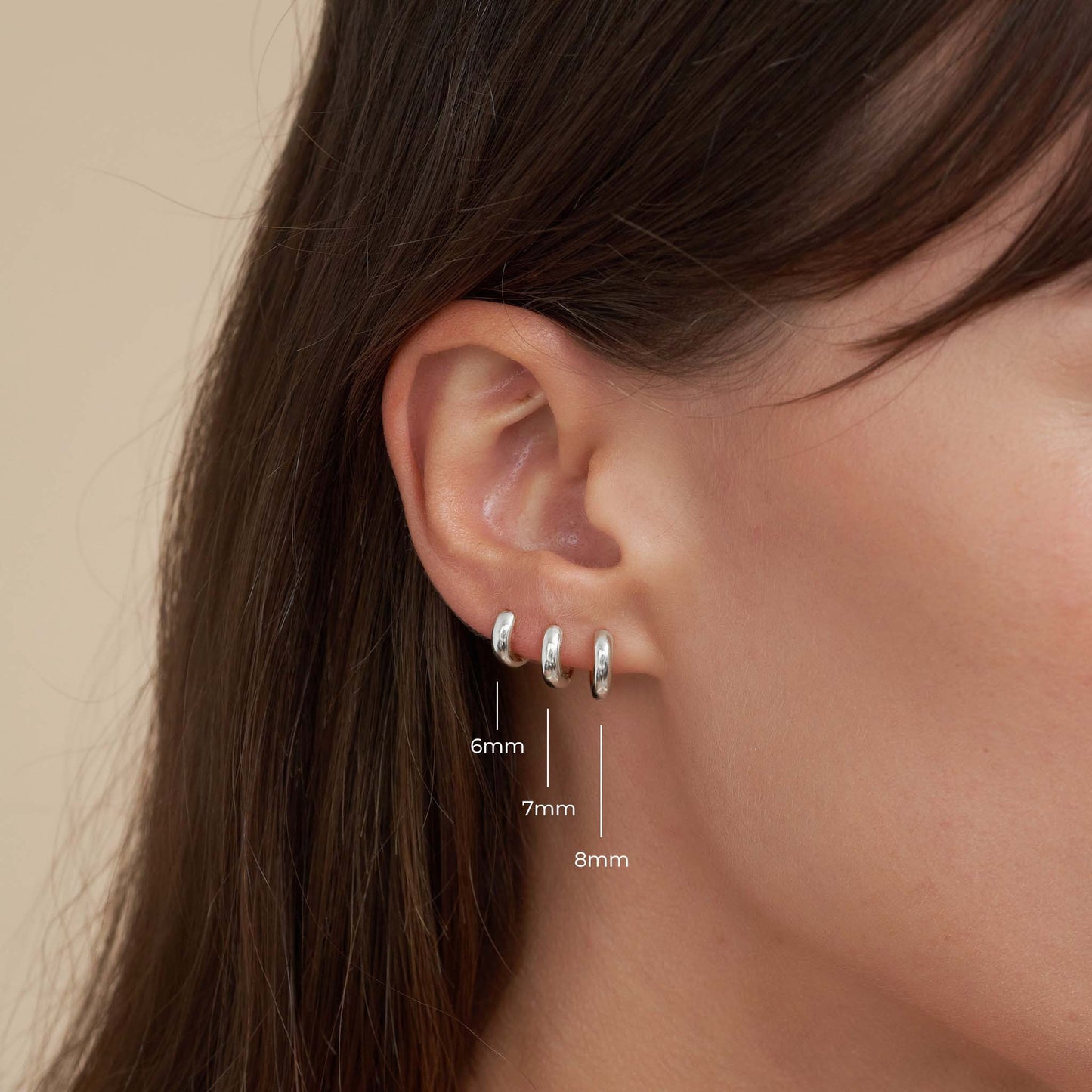 Bold Dainty Huggie Hoops In Silver