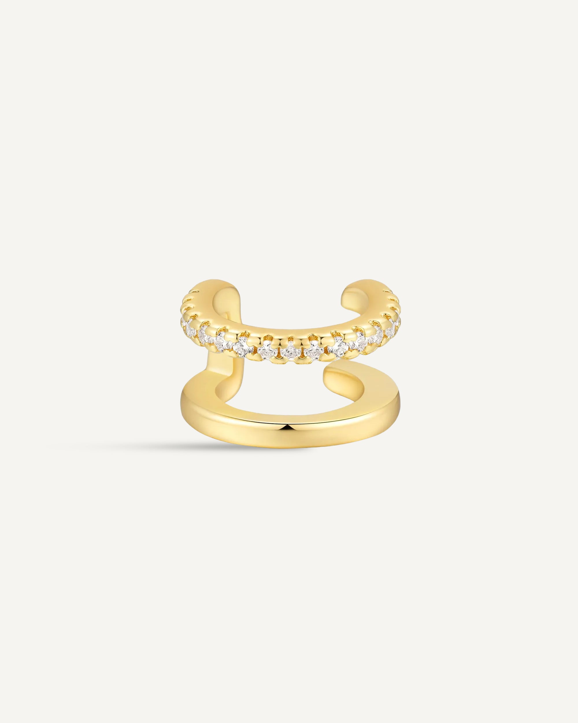 Open Double Band Ear Cuff in Gold