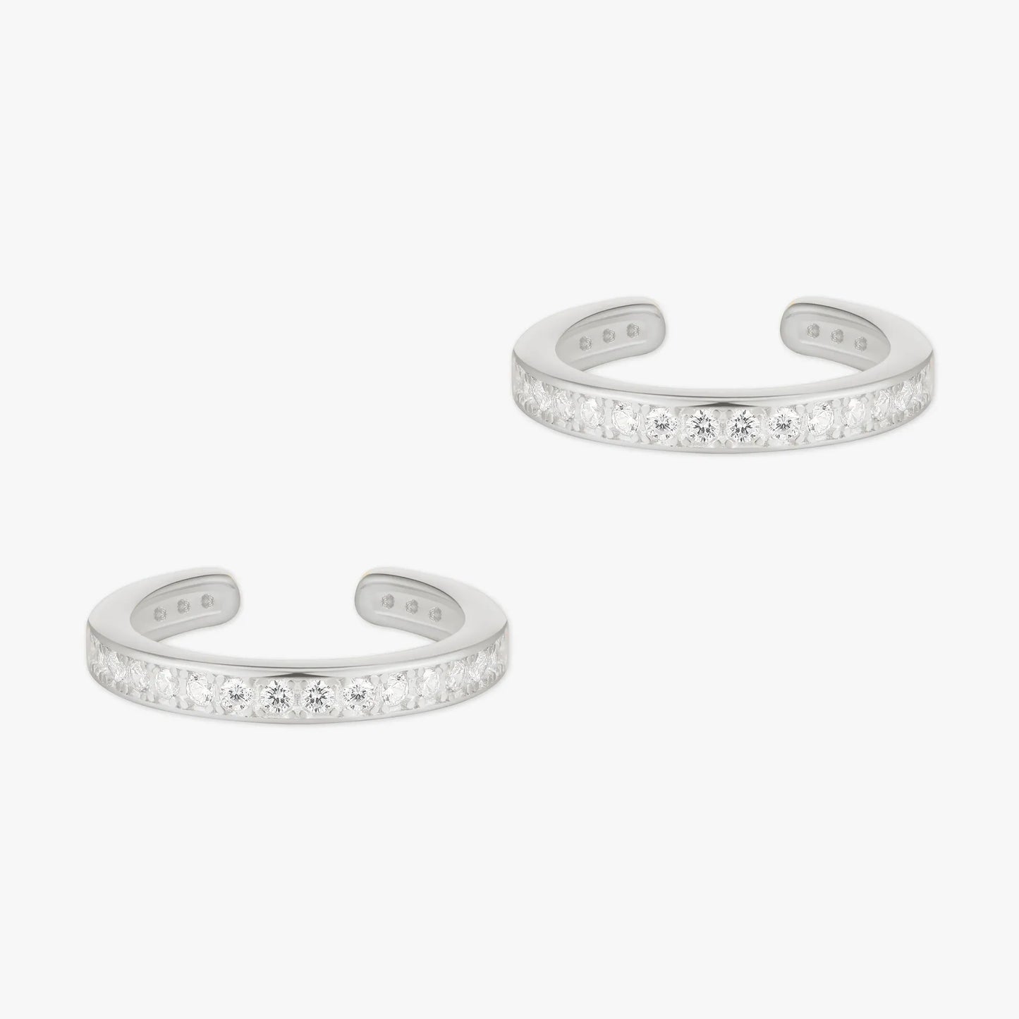 Paved Crystal Ear Cuff in Silver