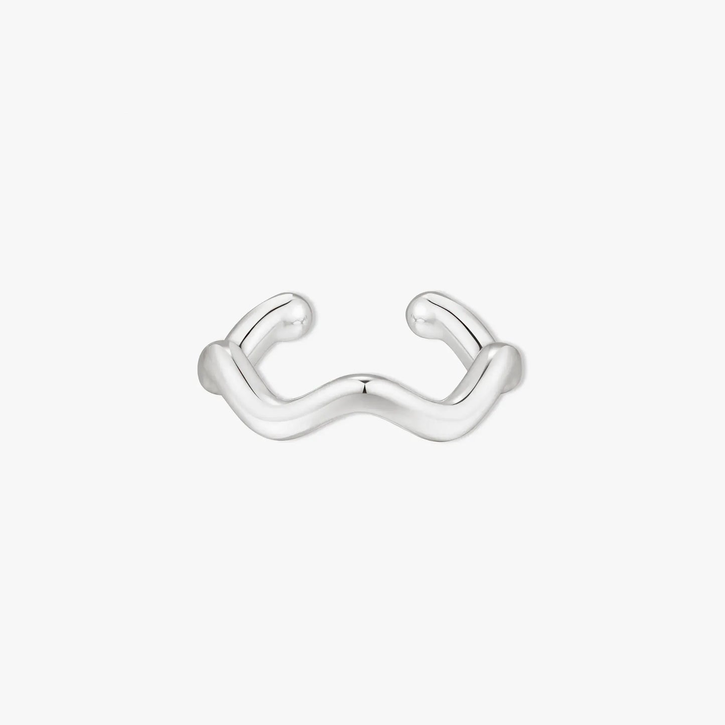 Wave Ear Cuff in Silver