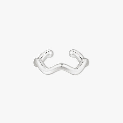 Wave Ear Cuff in Silver