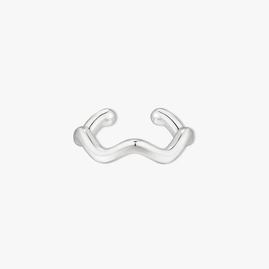Wave Ear Cuff in Silver
