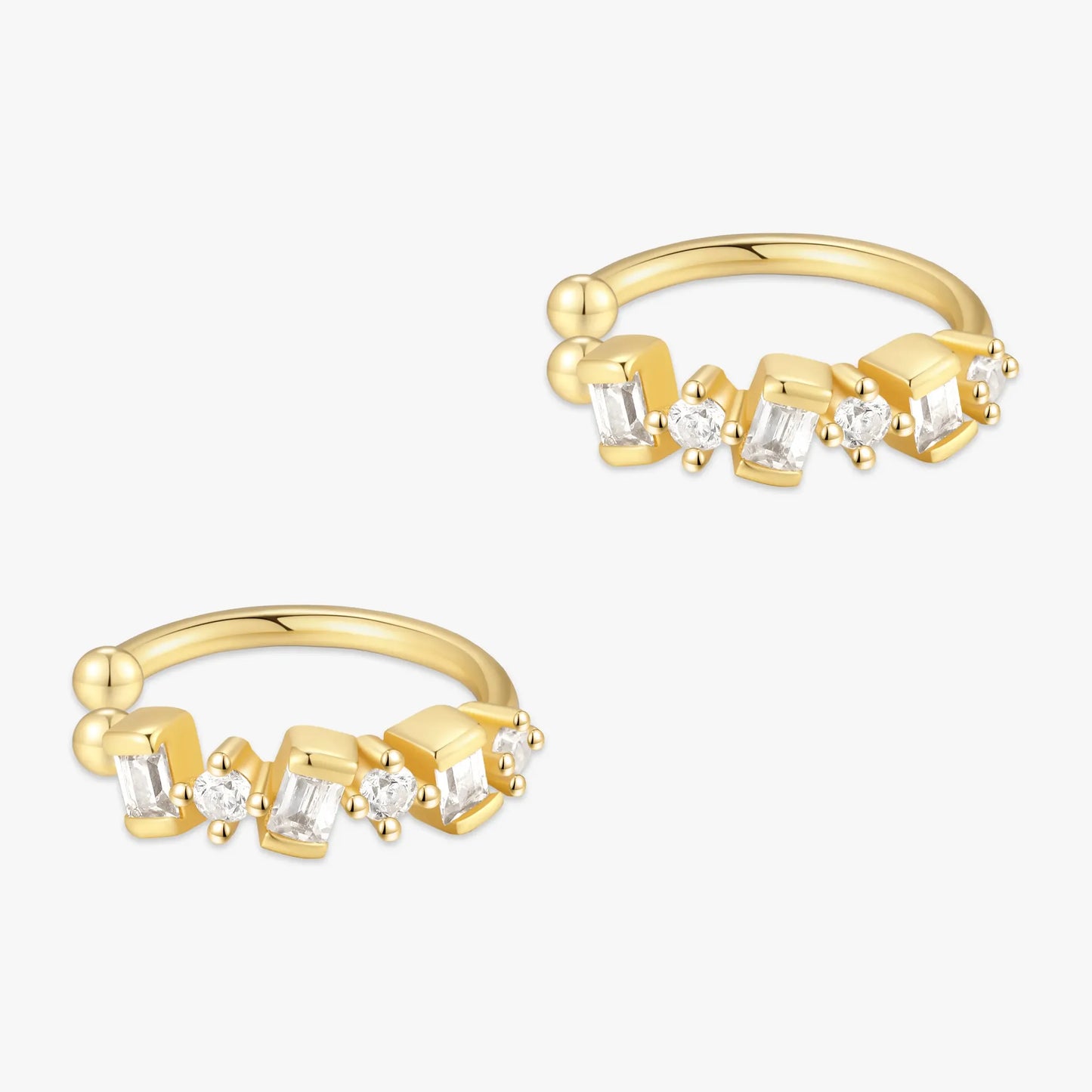 Crystal Baguette Ear Cuff in Gold