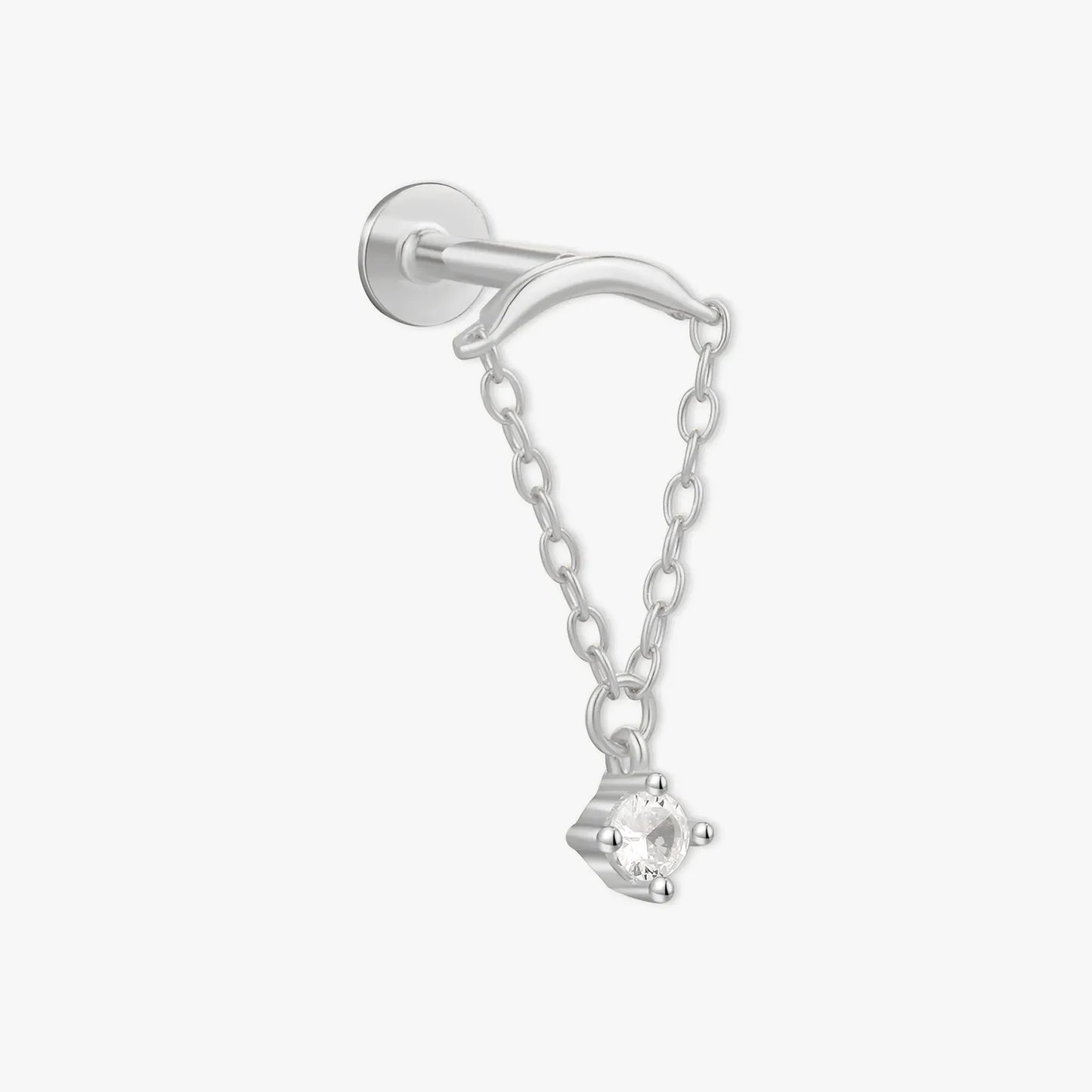 Cascade Chain Flat Back Stud in Silver