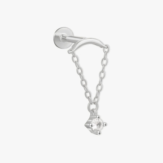 Cascade Chain Flat Back Stud in Silver