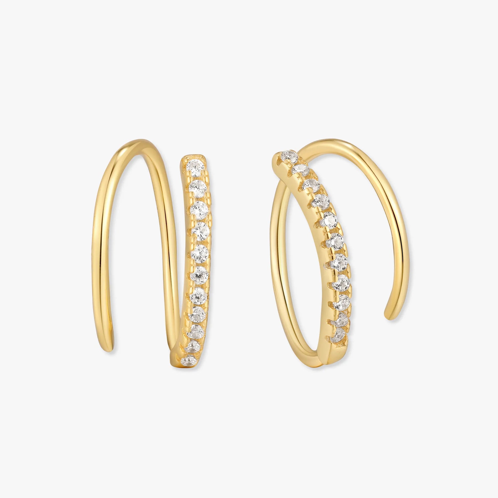 Celeste Double Hoop Earrings In Gold | LÉA Jewels