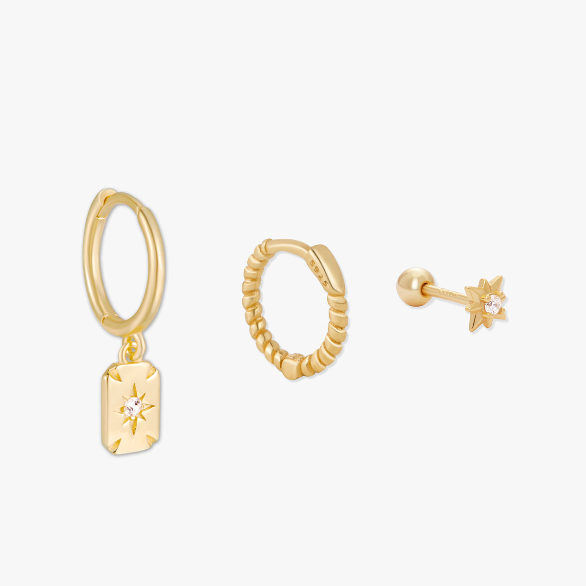 Celestial Charm Earring Set In Gold