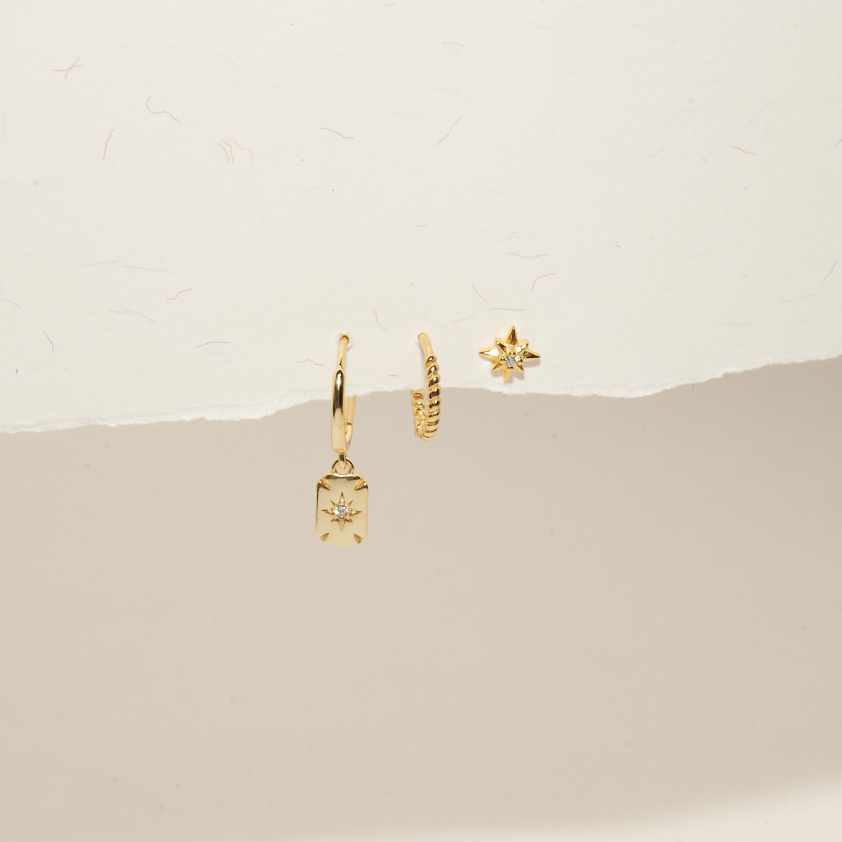 Celestial Charm Earring Set In Gold