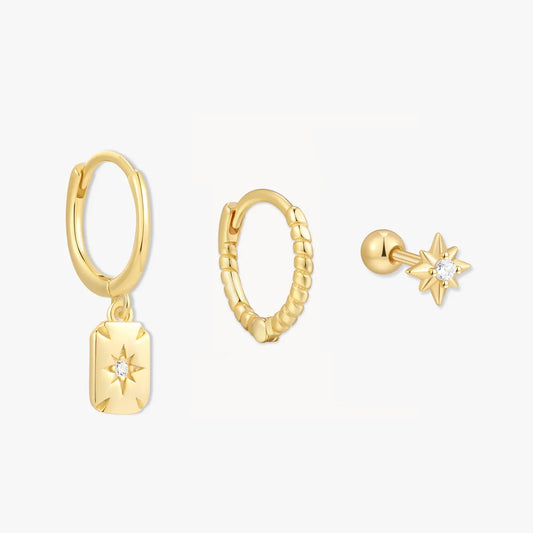 Celestial Charm Earring Set in Gold