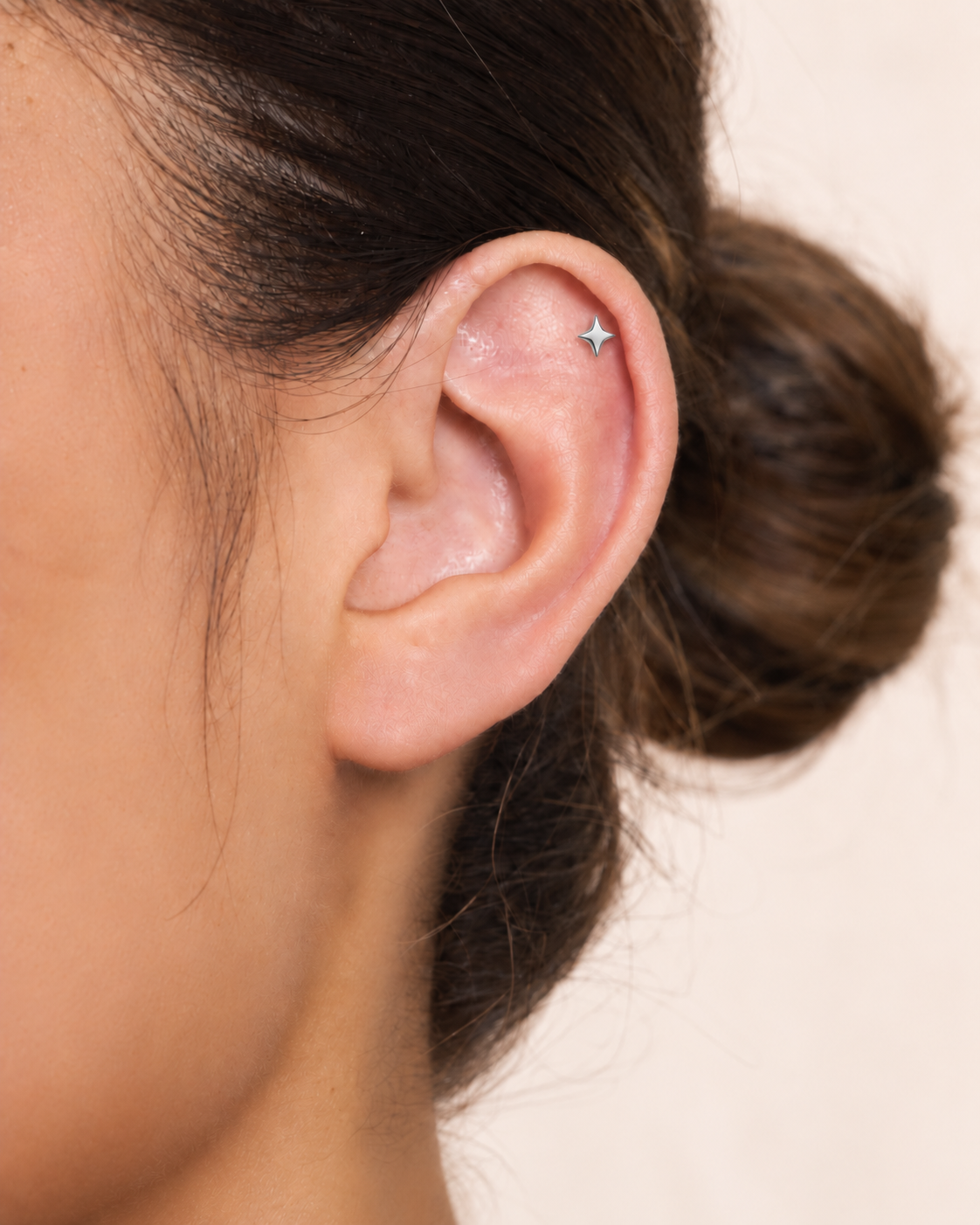 Plain Star Barbell Studs In Silver