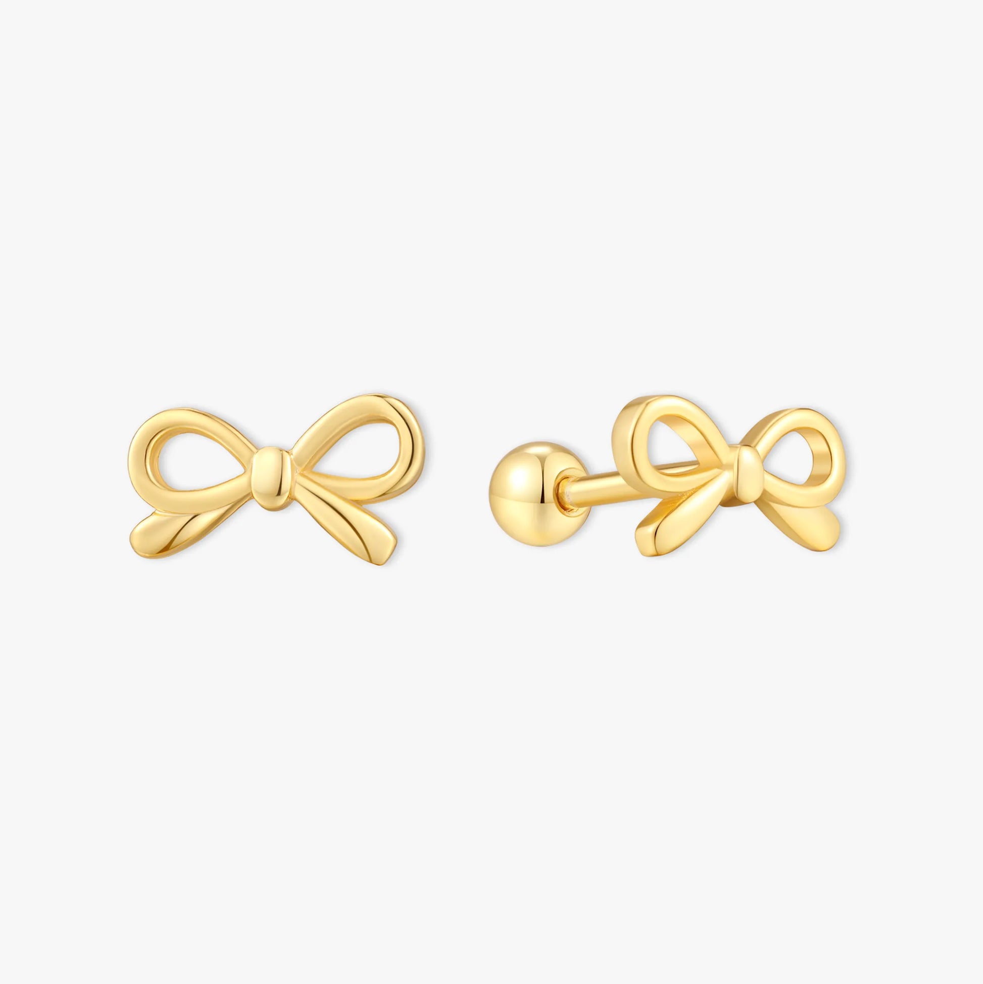 Chic Bow Barbell Studs In Gold