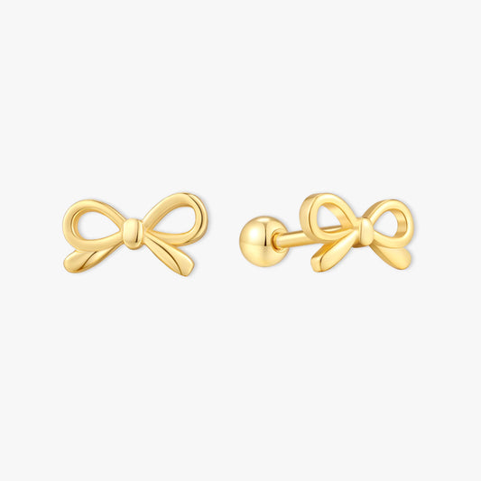 Chic Bow Barbell Studs In Gold