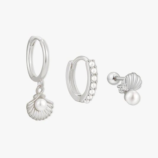 Chic Coastal Dangle Set In Silver