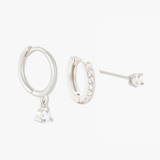 Classic Dangle Earring Set in Silver