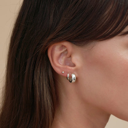 Classic Plain Ball Flat Back Studs In Silver