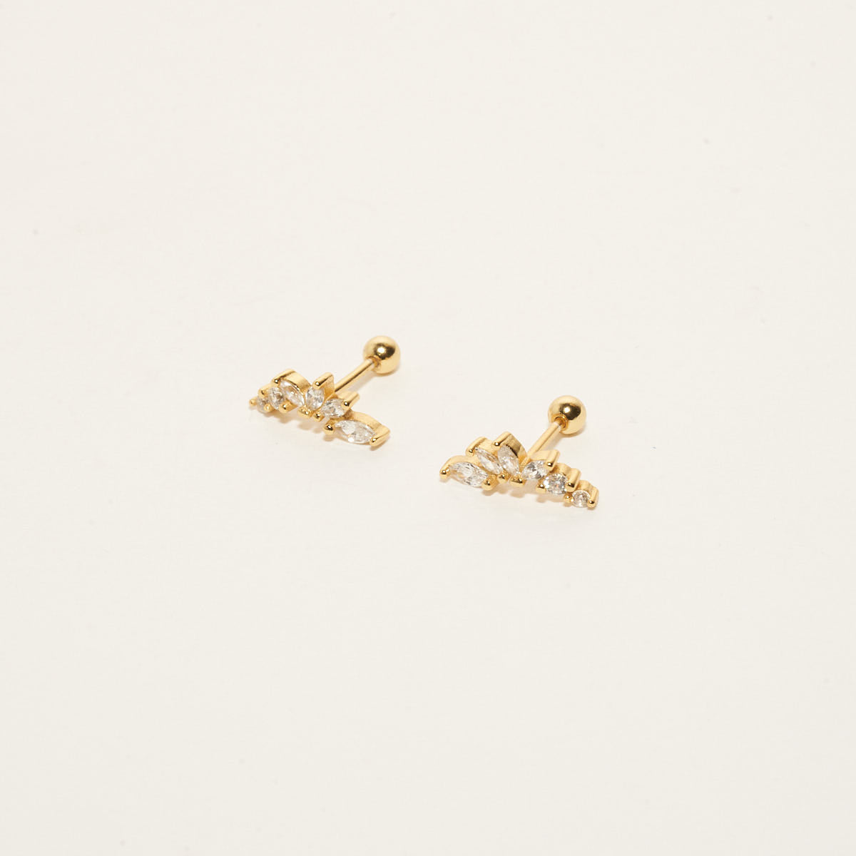 Climber Marquise Barbell Studs In Gold