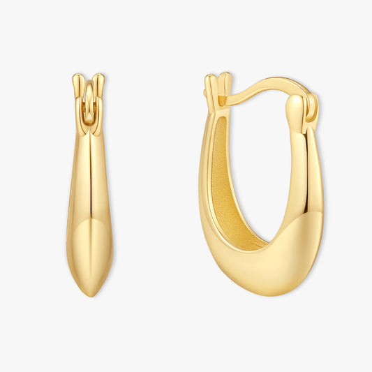 Crescent Hoop Earrings in Gold
