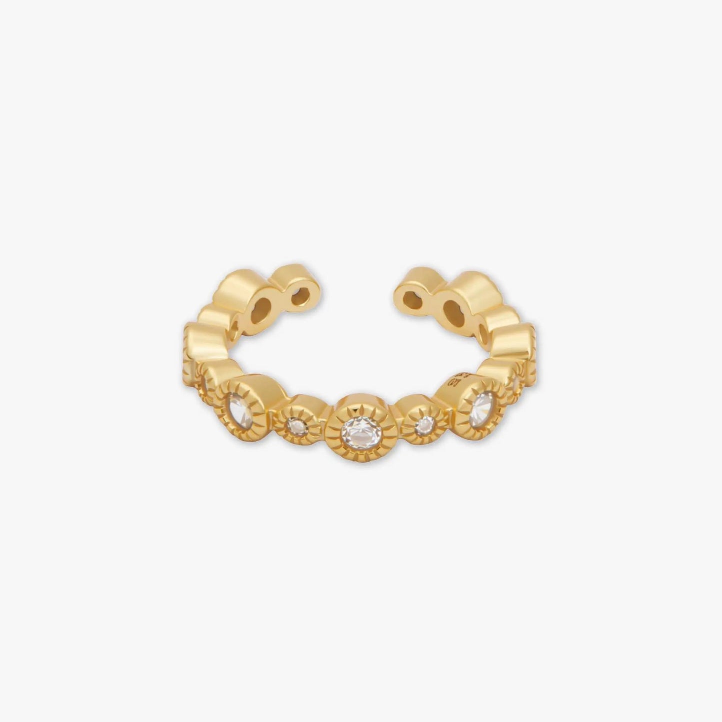Crystal Bezel Ear Cuff In Gold