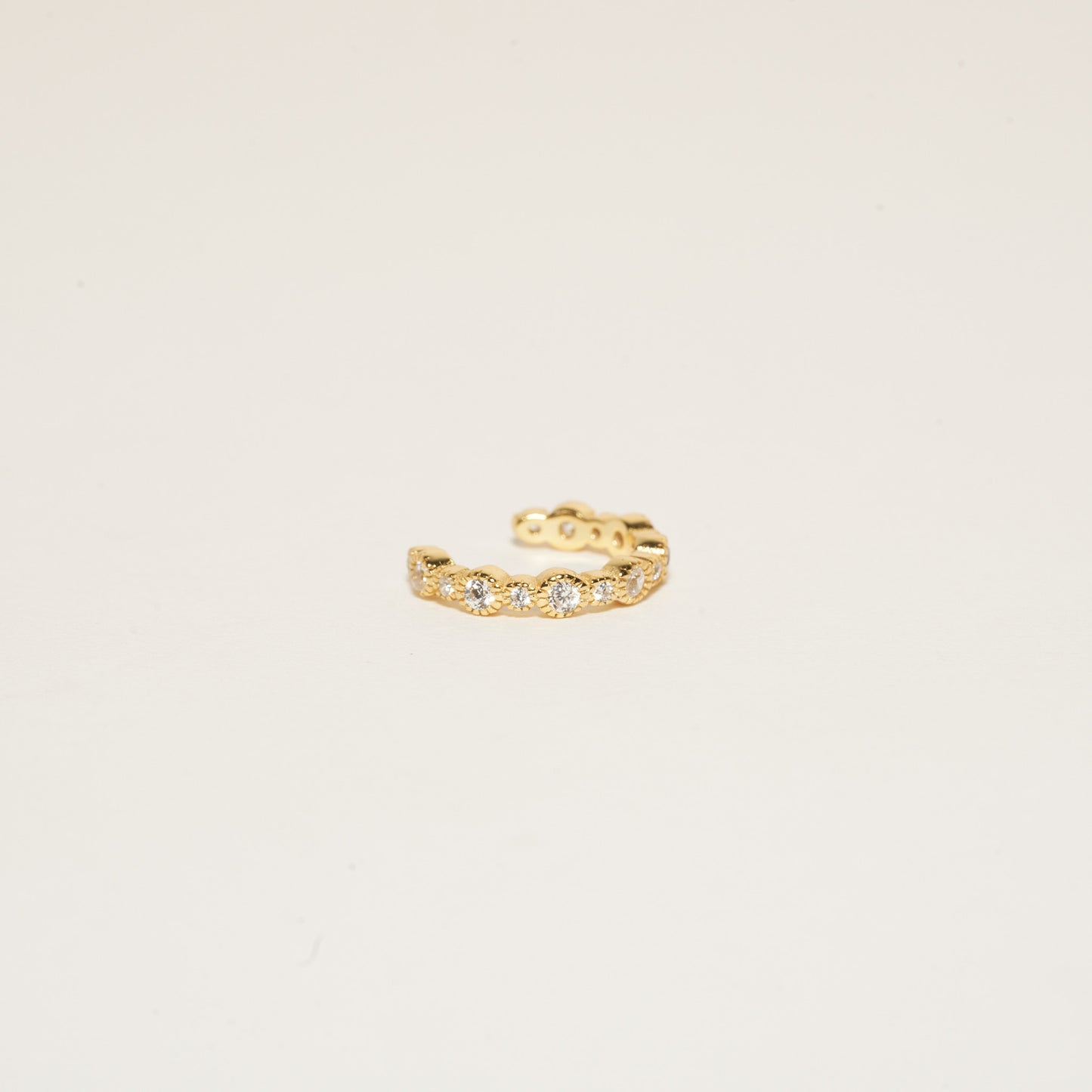 Crystal Bezel Ear Cuff In Gold