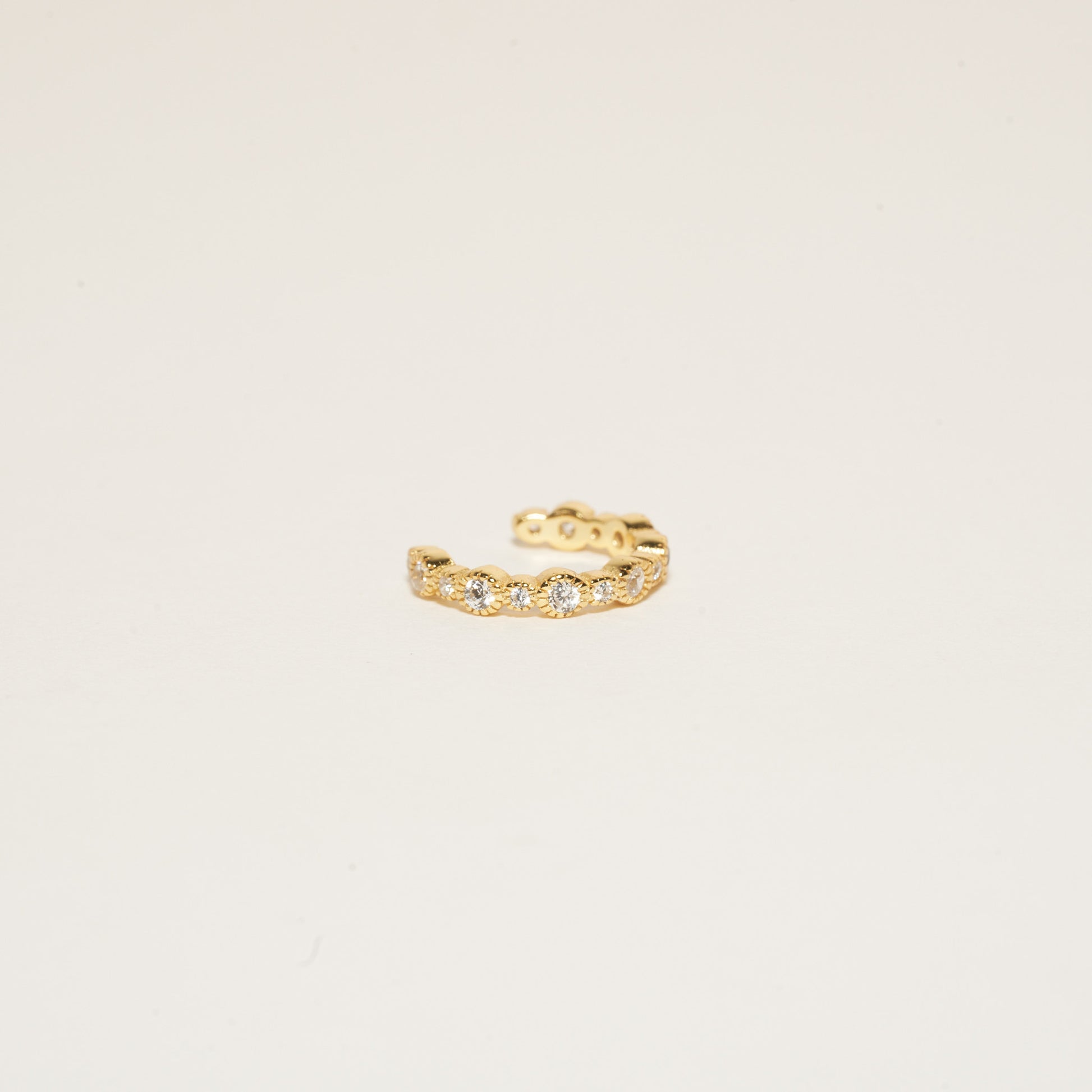 Crystal Bezel Ear Cuff In Gold