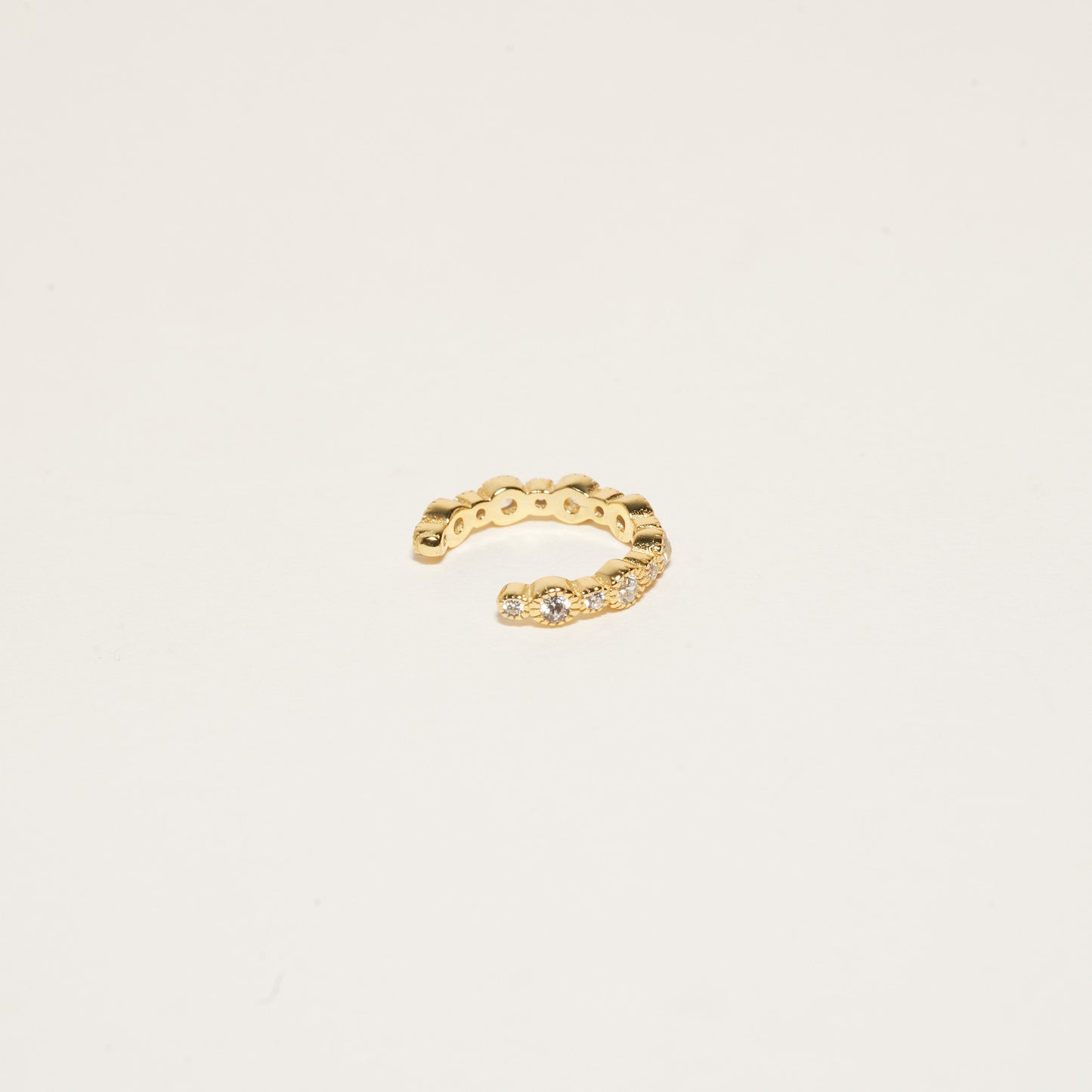 Crystal Bezel Ear Cuff In Gold