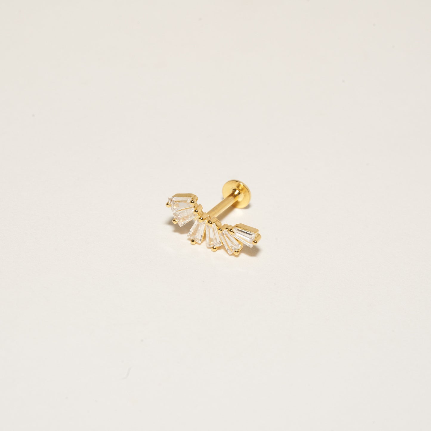 Crystal Cascade Labret Studs in Gold