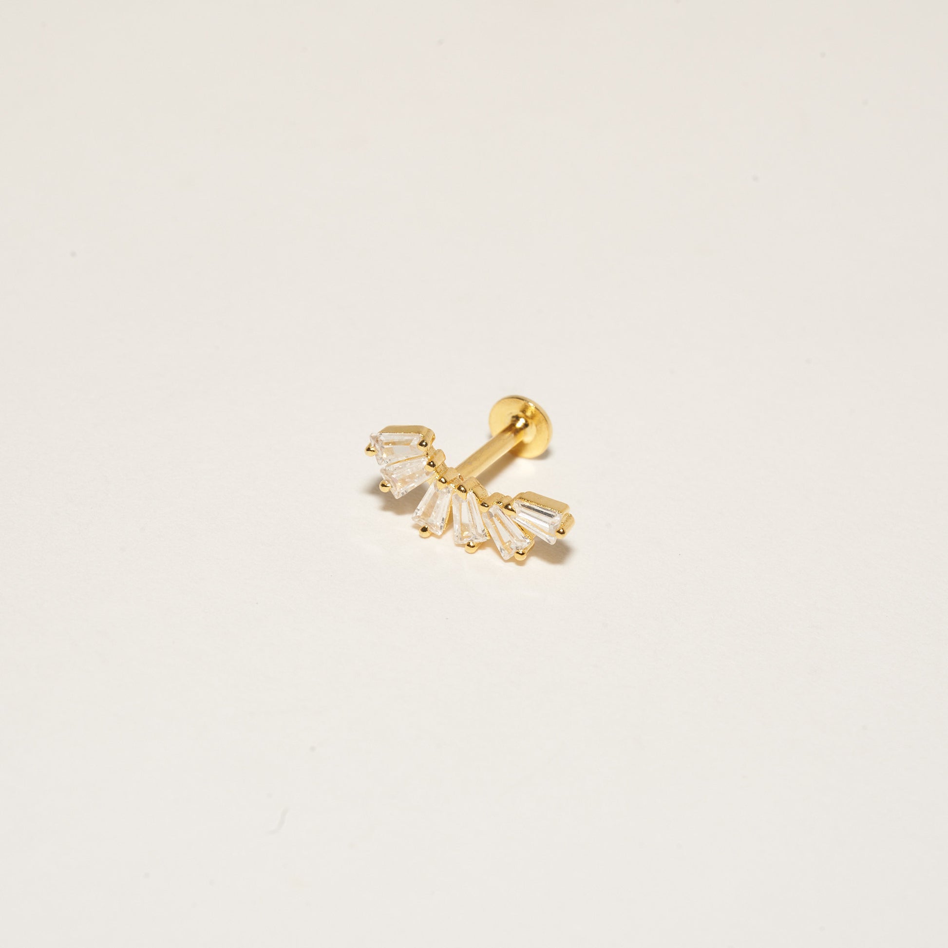 Crystal Cascade Labret Studs in Gold