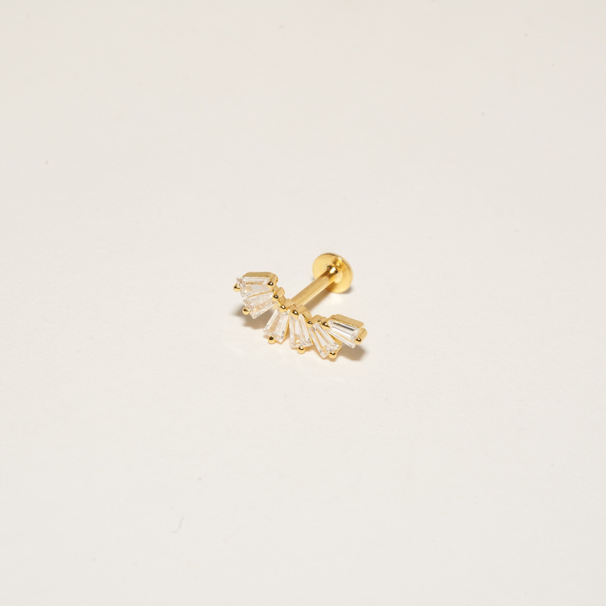 Crystal Cascade Labret Studs in Gold