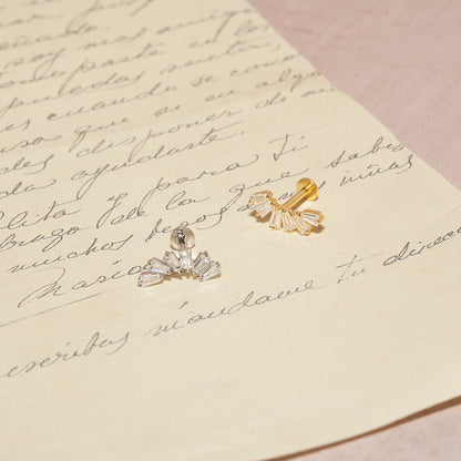 Crystal Cascade Labret Studs in Silver