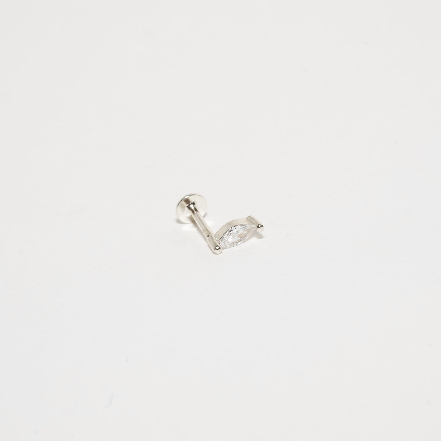 Crystal Marquise Piercing Stud in Silver