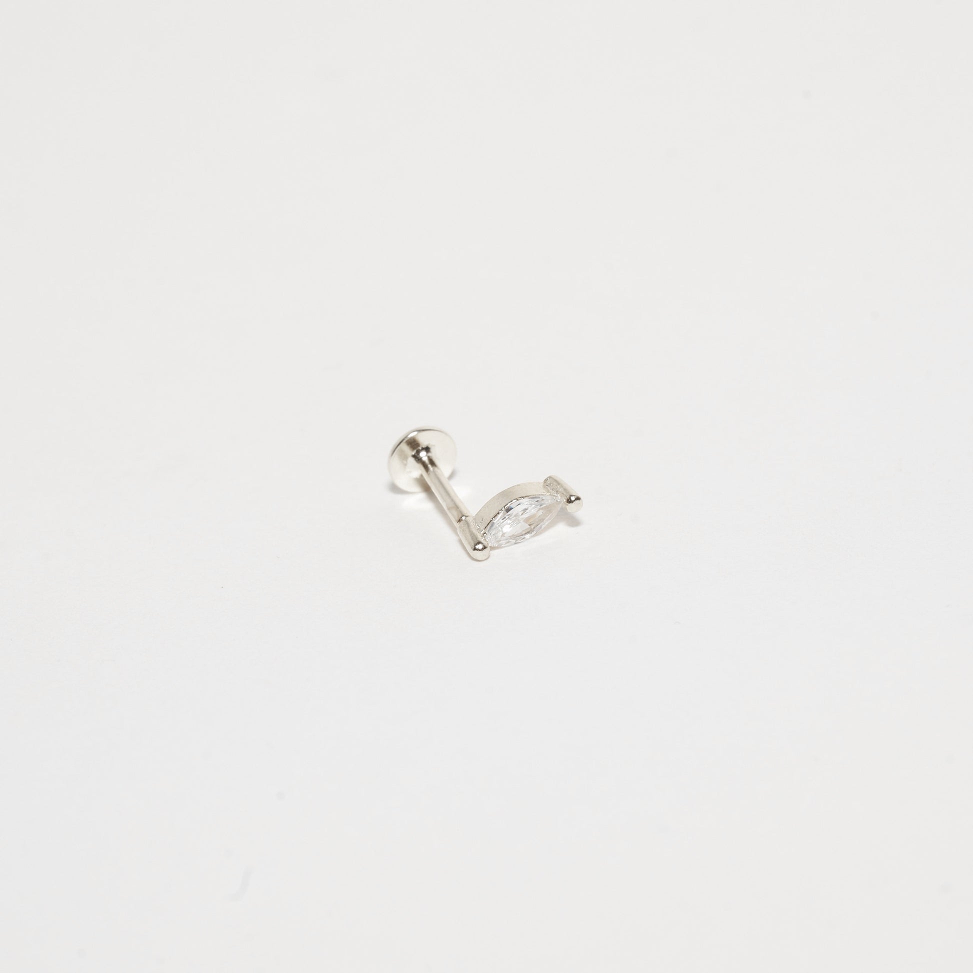 Crystal Marquise Piercing Stud in Silver