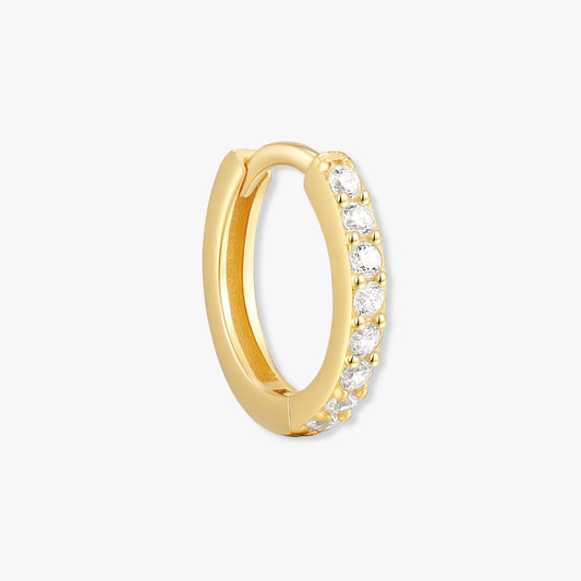 Crystal Paved 6mm Helix Huggie In Gold