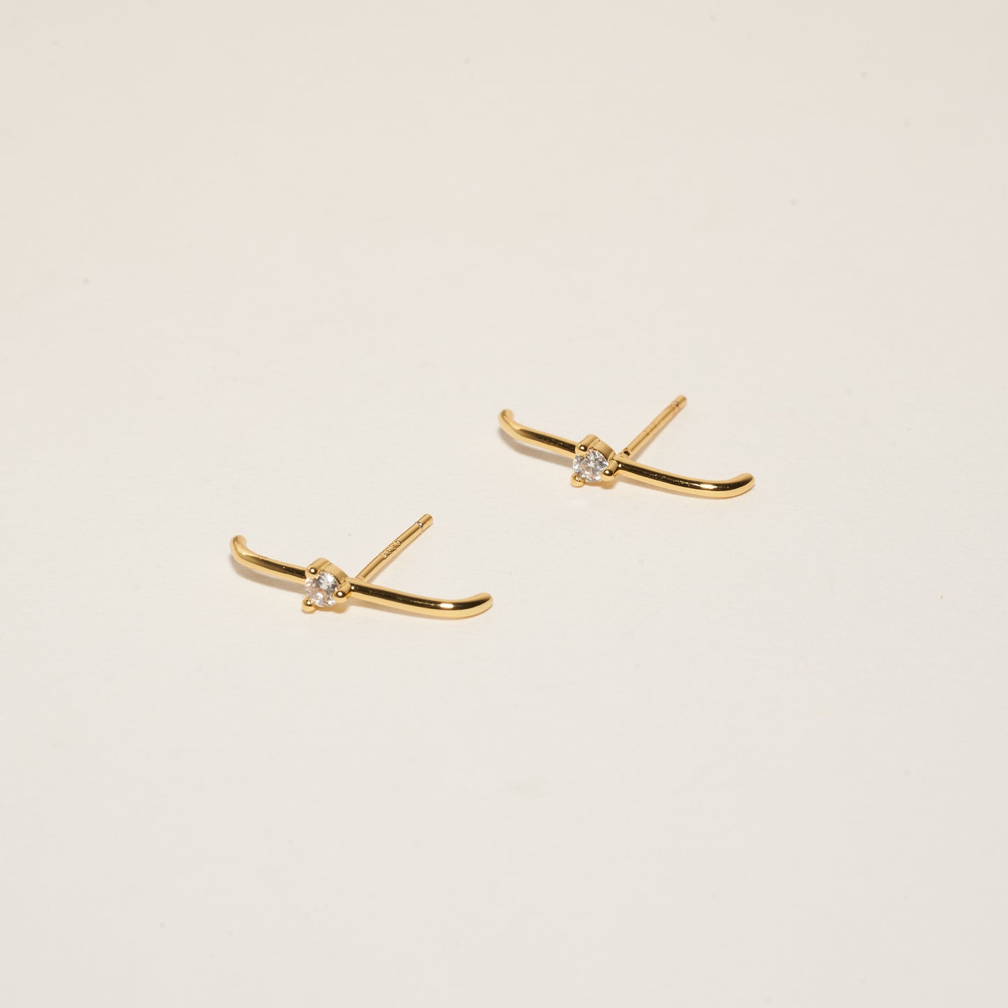 Crystal Suspender Studs in Gold