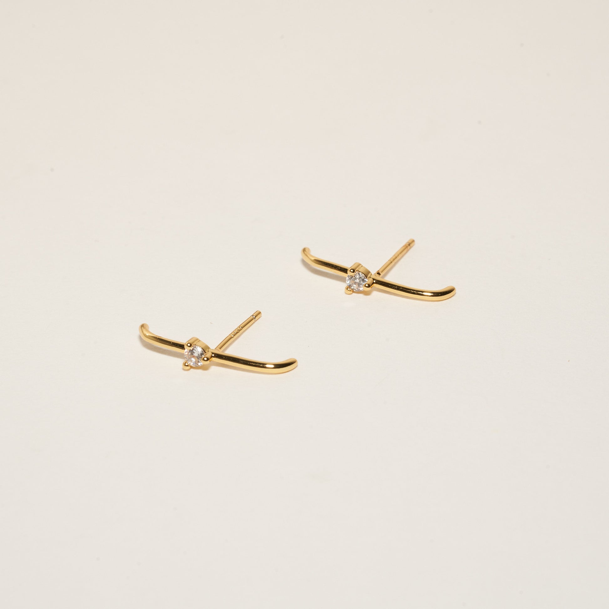 Crystal Suspender Studs in Gold