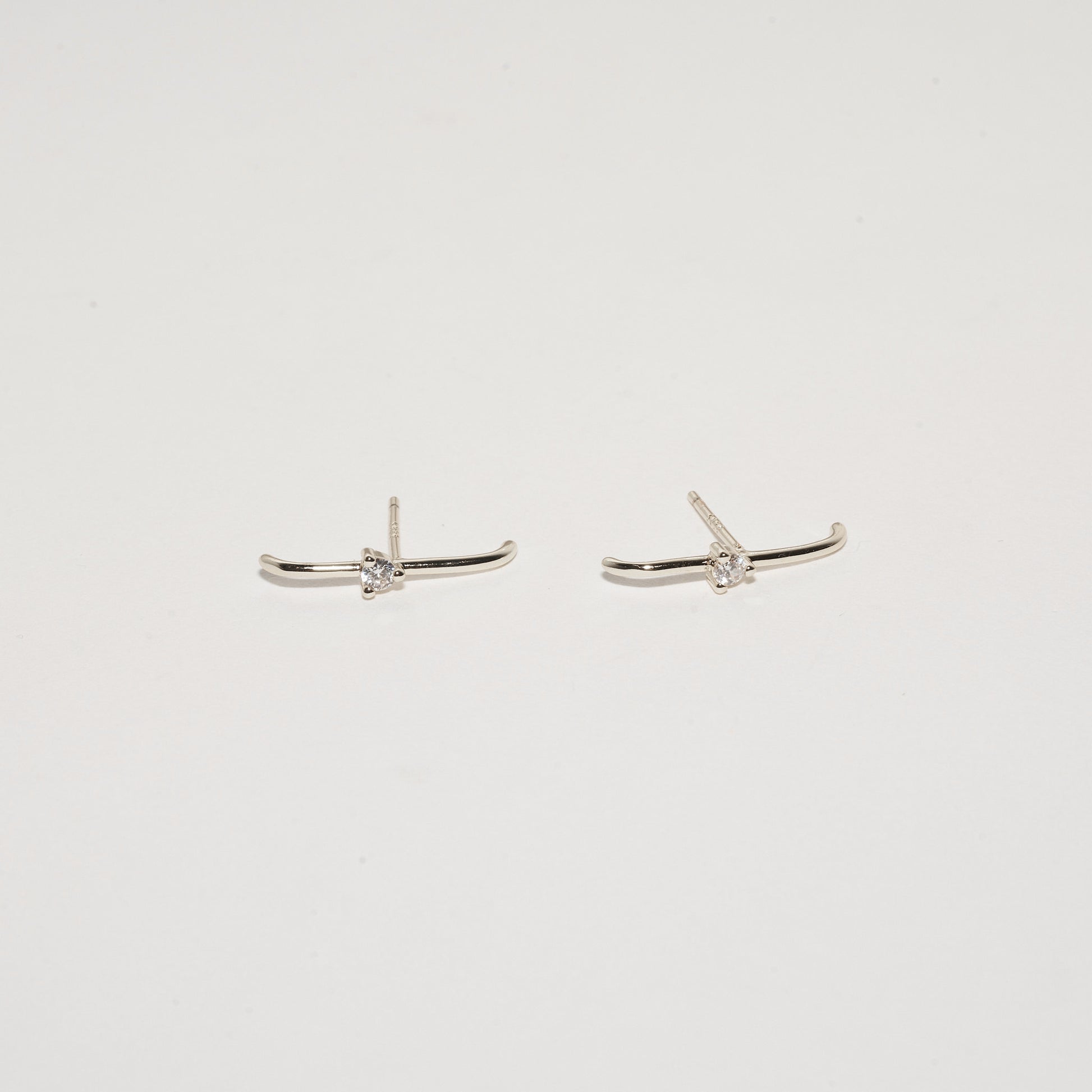 Crystal Suspender Studs in Silver