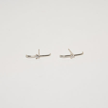 Crystal Suspender Studs in Silver