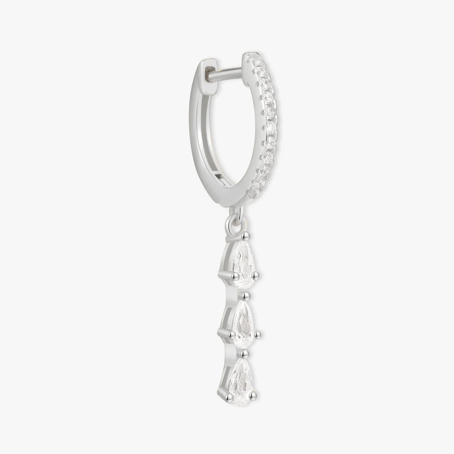 Diamond Drop Earrings In Silver