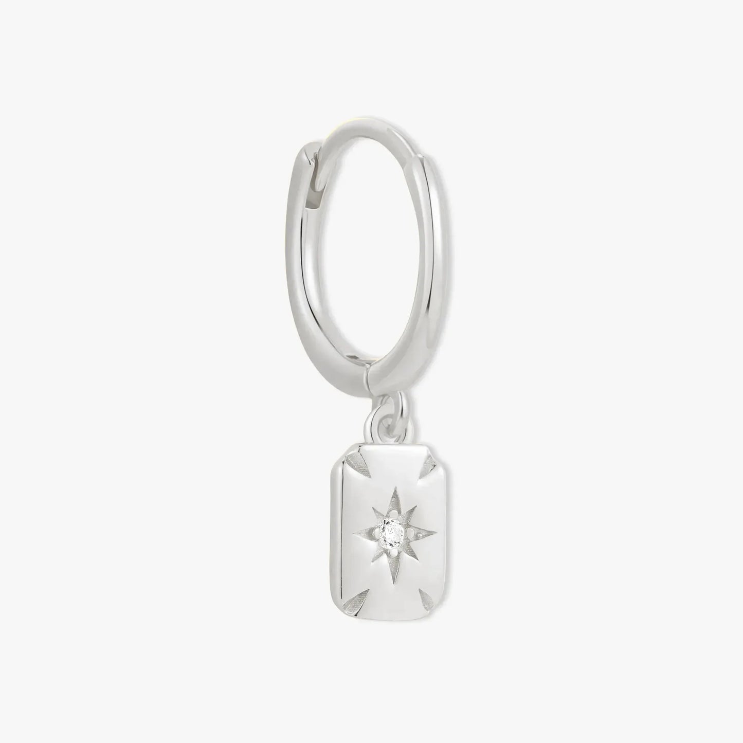 Star Charm Dangle Earrings in Silver