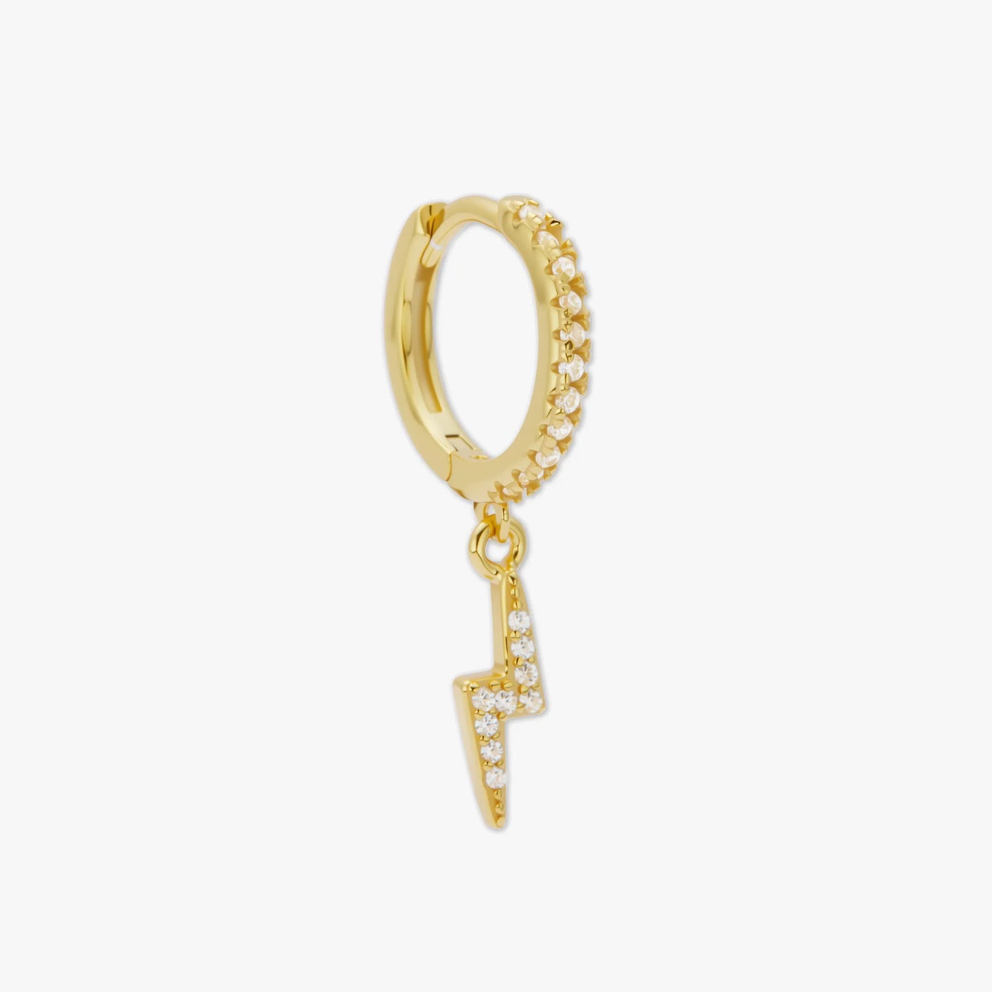 Lightning Bolt Dangle Hoops In Gold