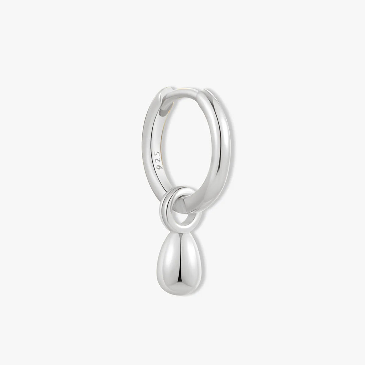 Chic Teardrop Dangle Hoops in Silver