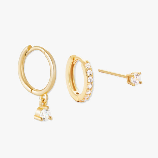 Dangle Everyday Earring Set in Gold
