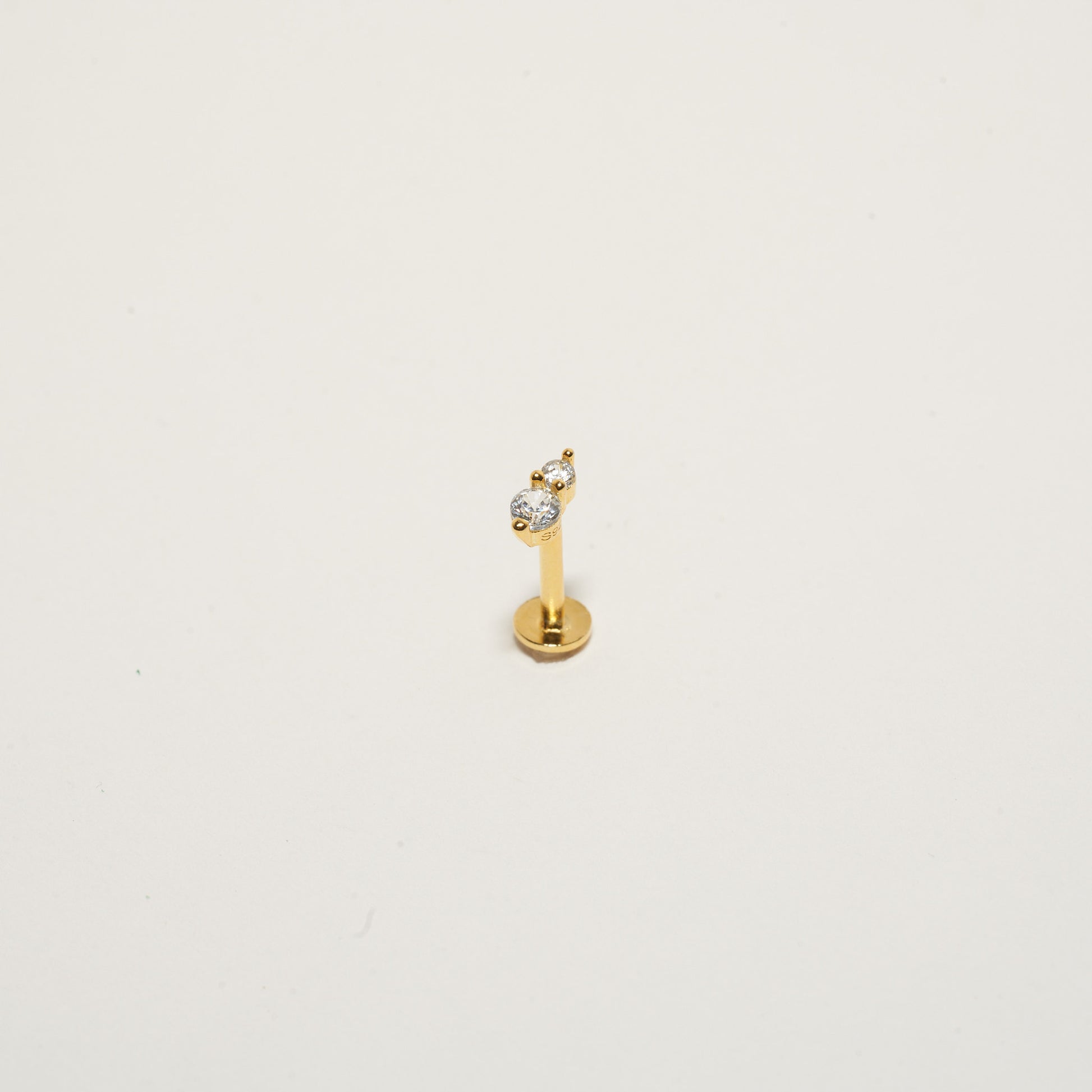 Duo Crystal Flat Back Studs In Gold