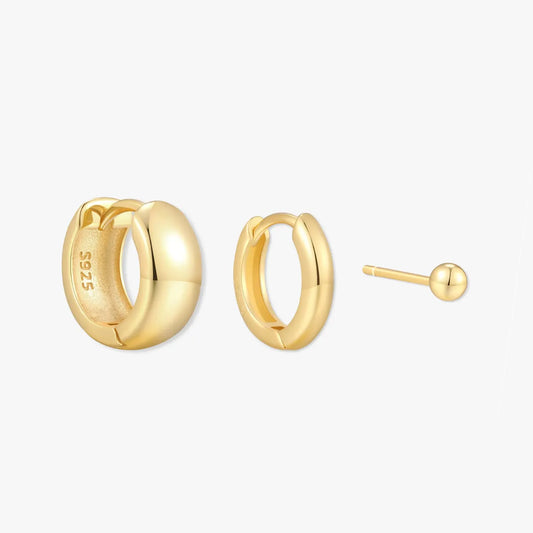 Essential Chunky Hoops Set in Gold