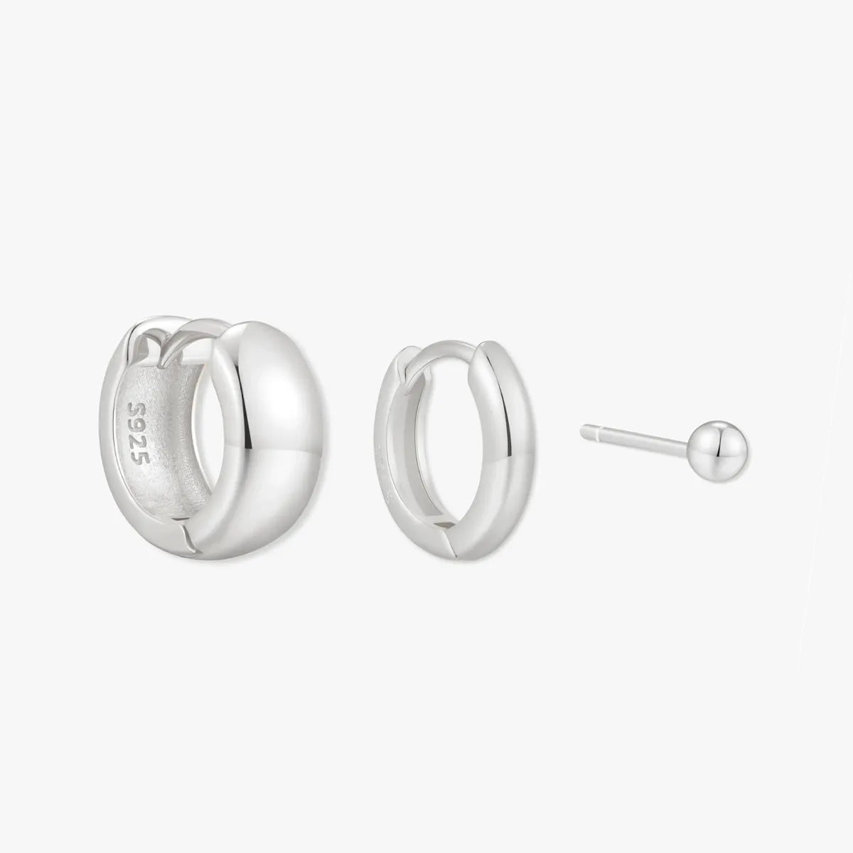 Essential Chunky Hoops Set in Silver