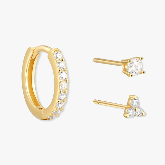 Essential Crystal Earring Set in Gold