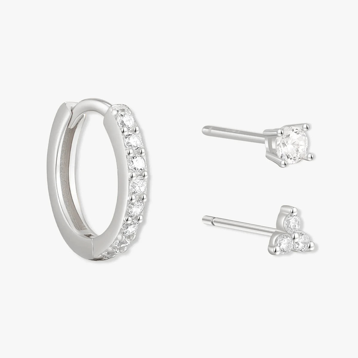 Essential Crystal Earring Set in Silver